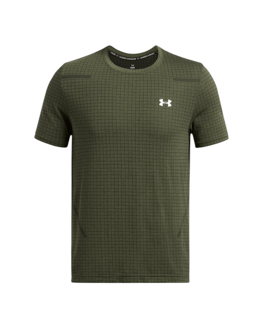 UNDER ARMOUR SEAMLESS GRID T SHIRT - KHAKI