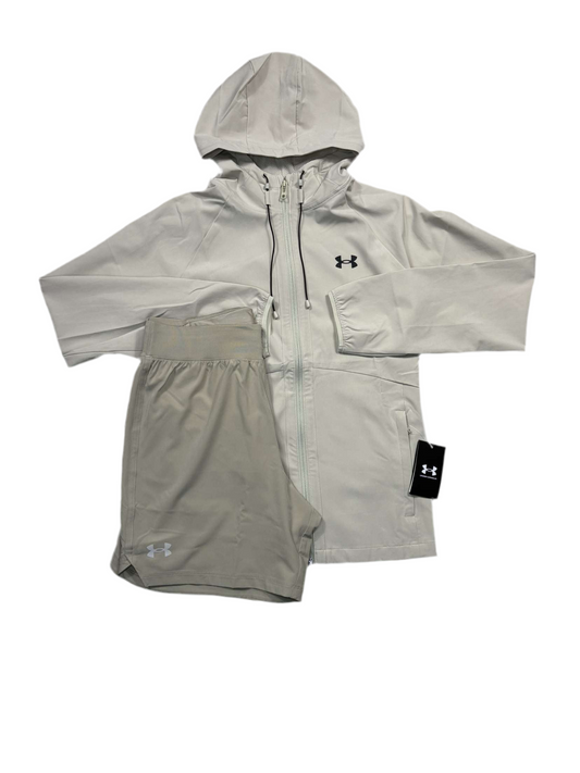UNDER ARMOUR WOVEN WINDBREAKER SET - STONE