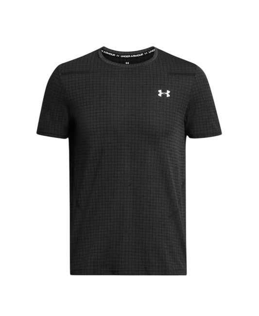 UNDER ARMOUR SEAMLESS GRID T SHIRT - BLACK